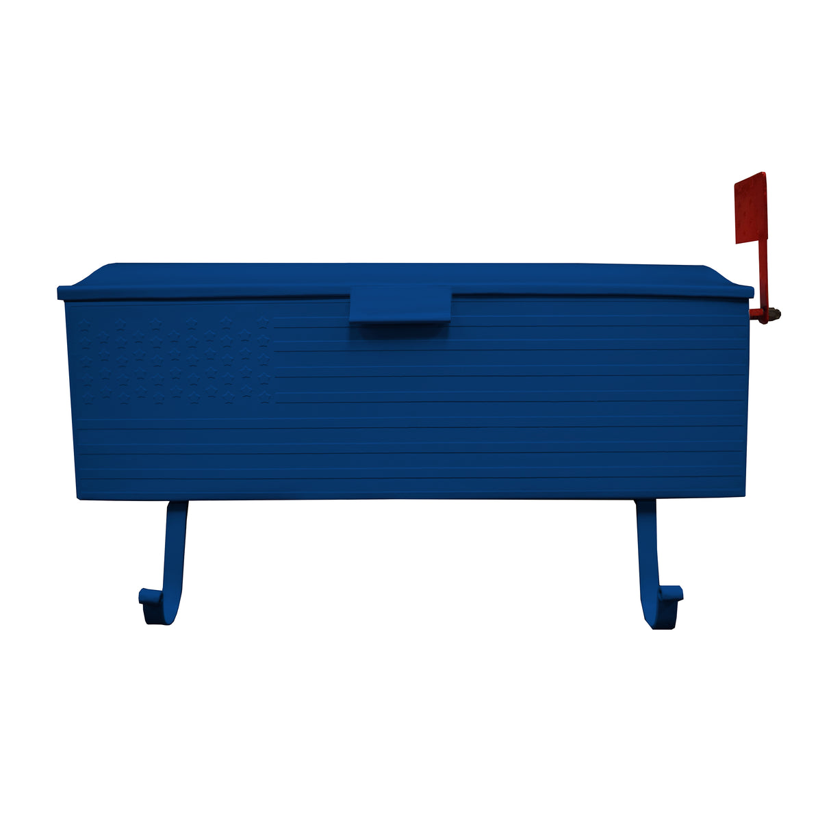 Blue American Flag Metal Wall Mounted Mailbox with Hangers Sharicks