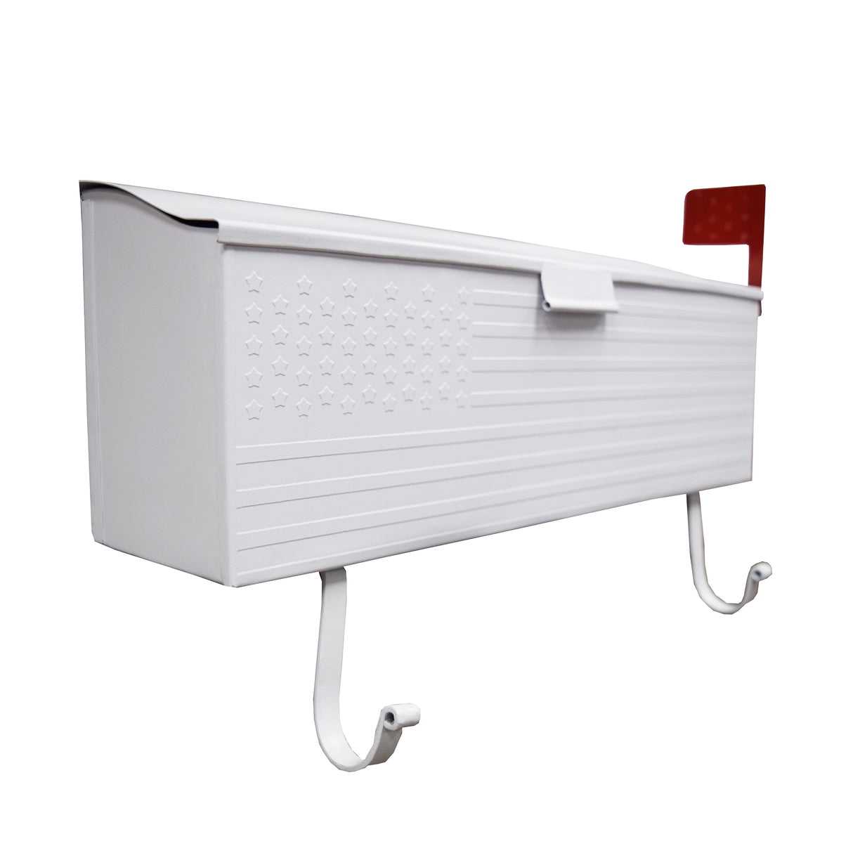 White American Flag Metal Wall Mounted Mailbox with Hangers Sharicks