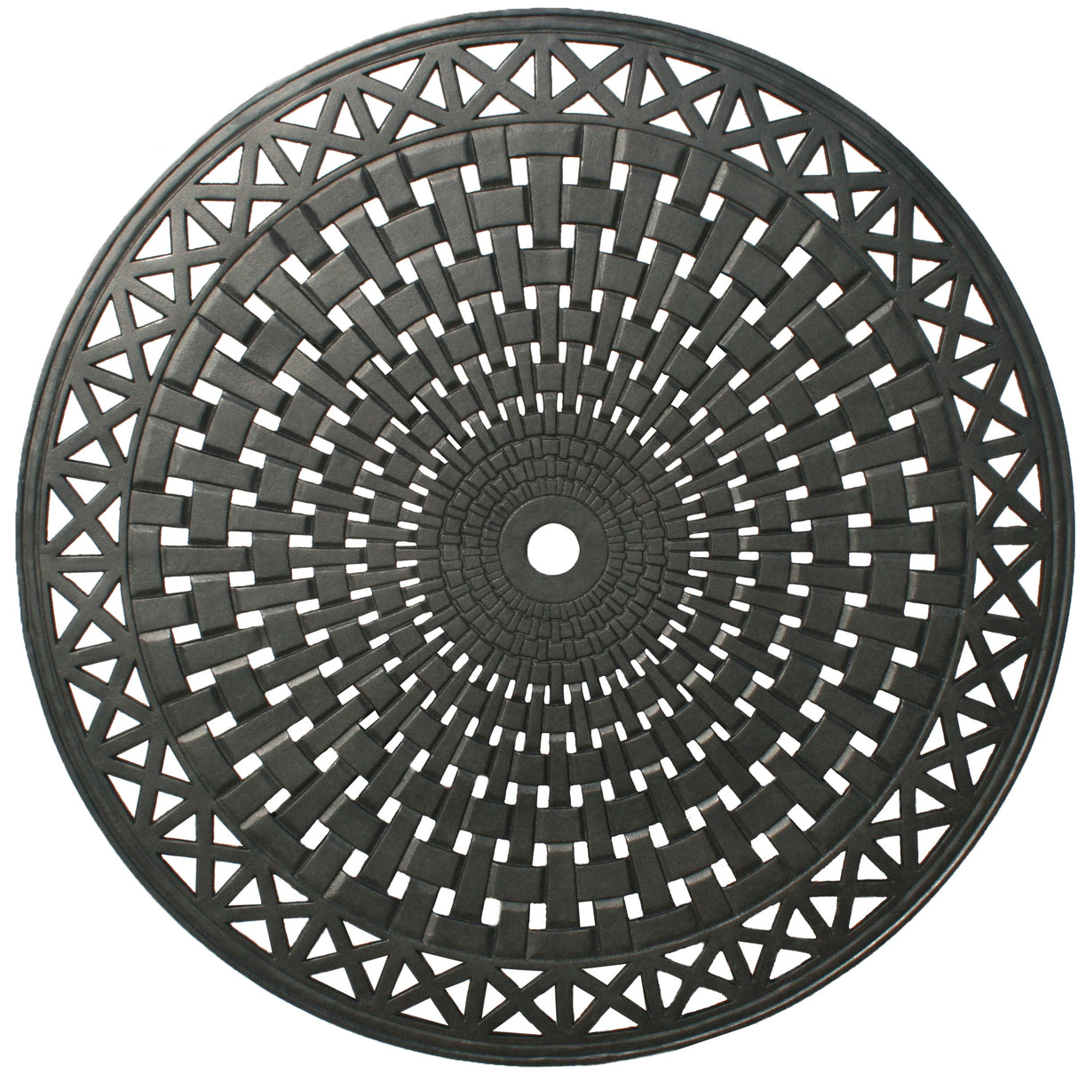 Modern Cast Aluminum 42-in Black Round Patio Counter Height Bar Table - Sharicks