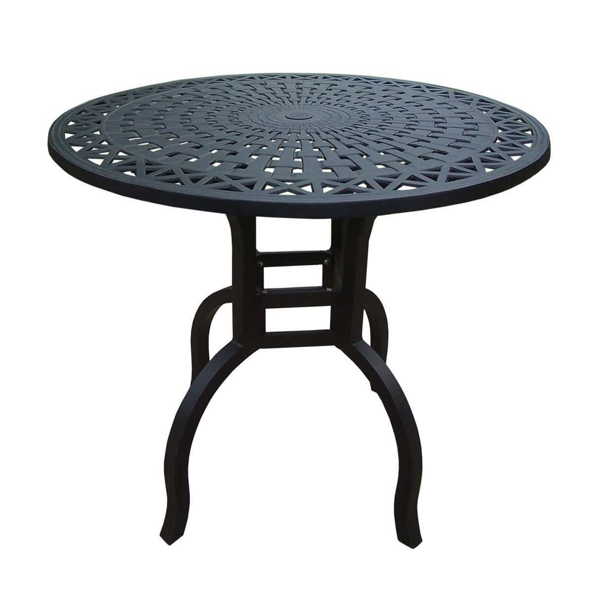 Modern Cast Aluminum 42-in Black Round Patio Counter Height Bar Table - Sharicks