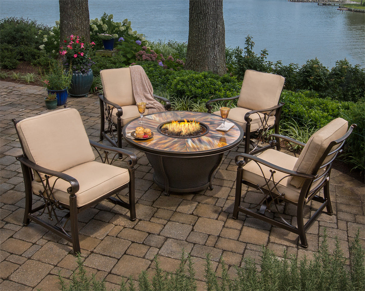 Aluminum Deep Seating Rocking Club Chairs in Antique Copper (set of 4) - Sharicks