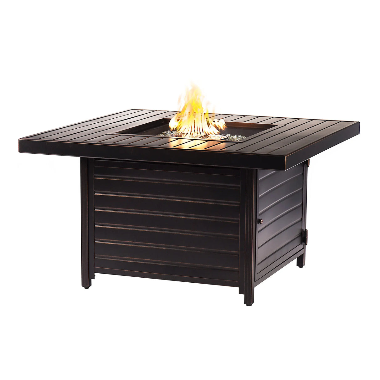 Aluminum 42-in Square Propane Fire Table with Beads, Covers and Lid Sharicks
