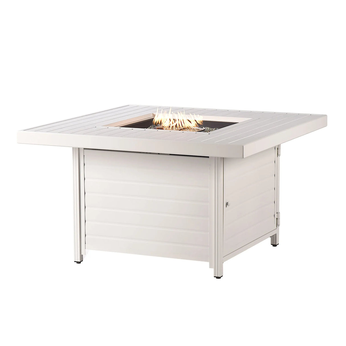 Aluminum 42-in Square Propane Fire Table with Beads, Covers and Lid Sharicks