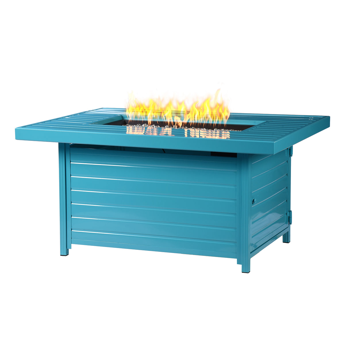 Aluminum 48-in Rectangular Propane Fire Table, Beads, Covers and Lid Sharicks