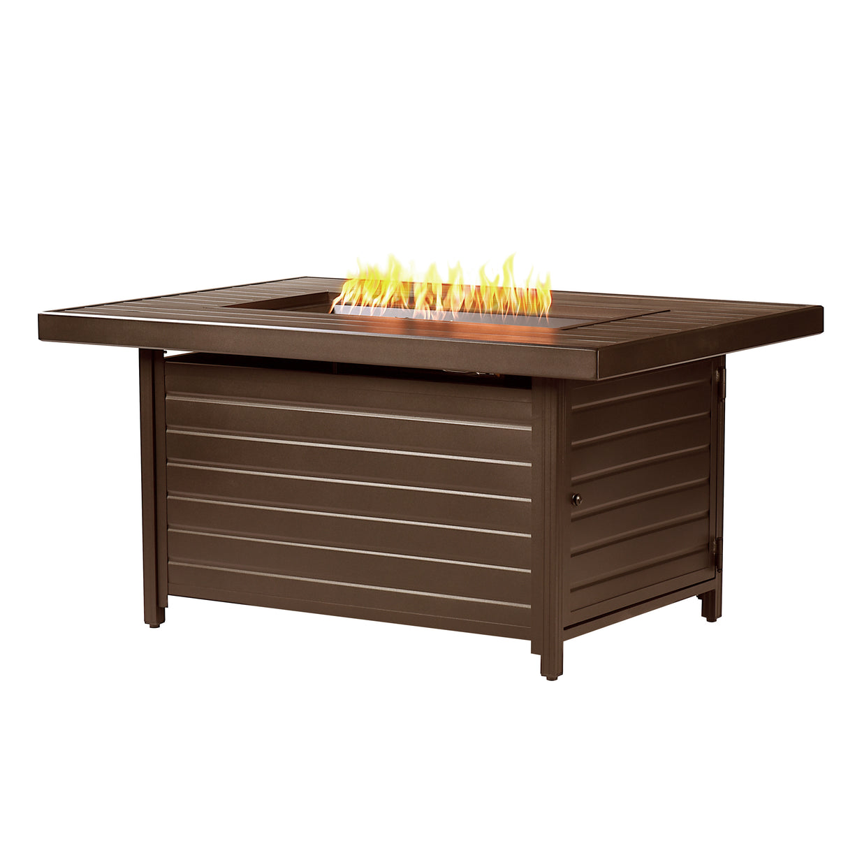 Aluminum 48-in Rectangular Propane Fire Table, Beads, Covers and Lid Sharicks
