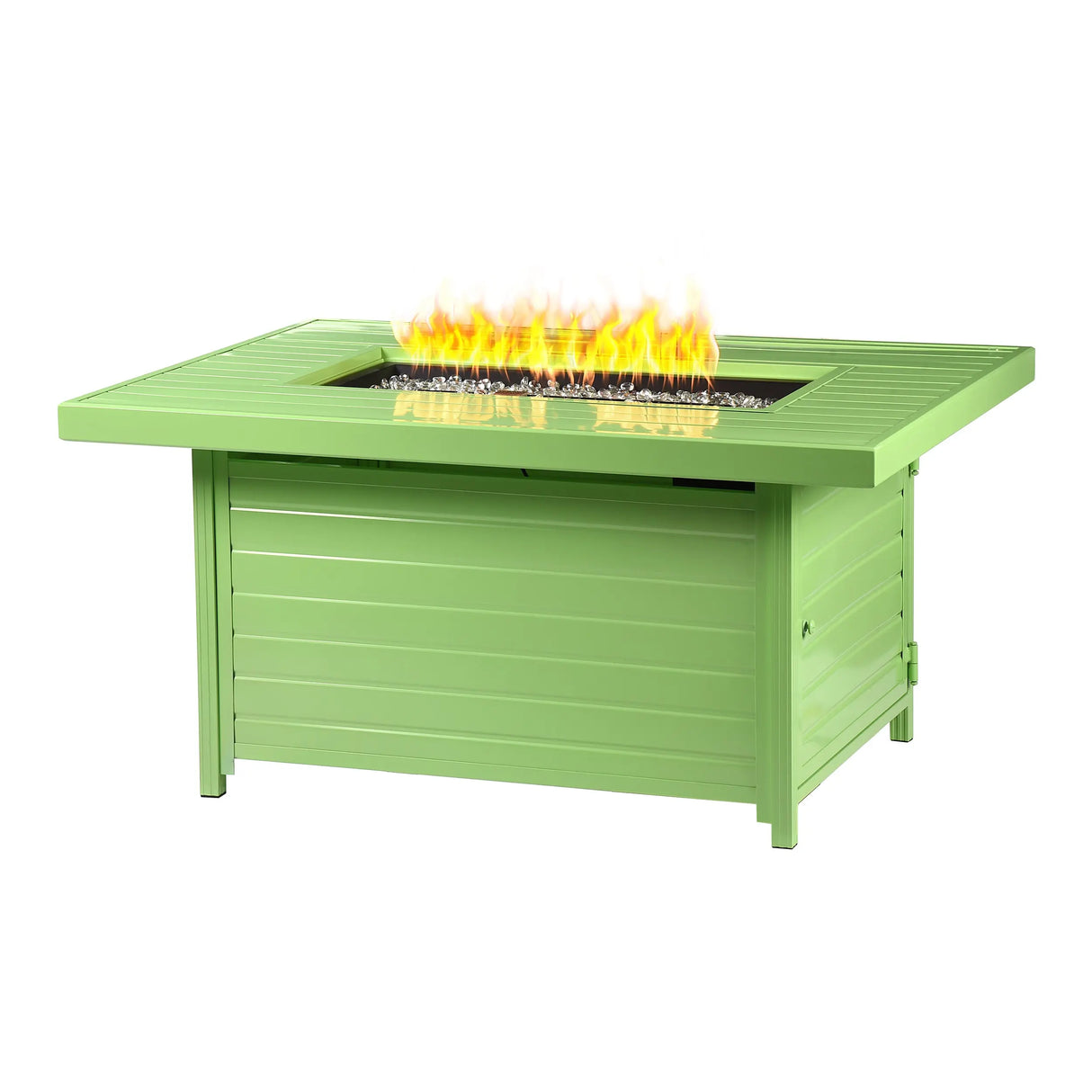 Aluminum 48-in Rectangular Propane Fire Table, Beads, Covers and Lid Sharicks