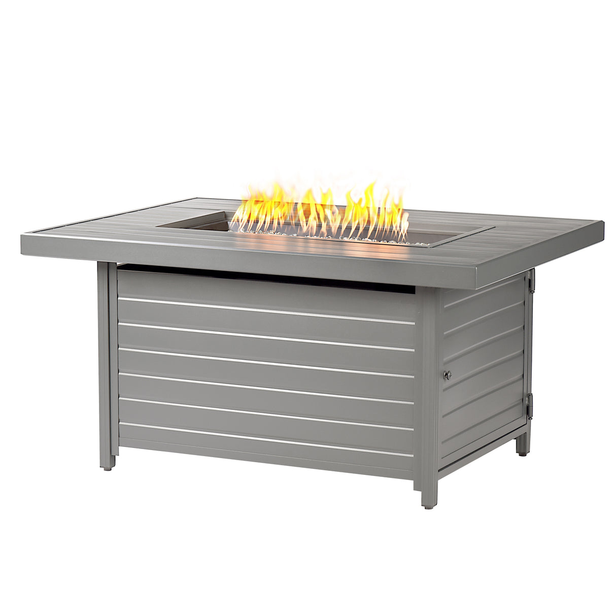 Aluminum 48-in Rectangular Propane Fire Table, Beads, Covers and Lid Sharicks