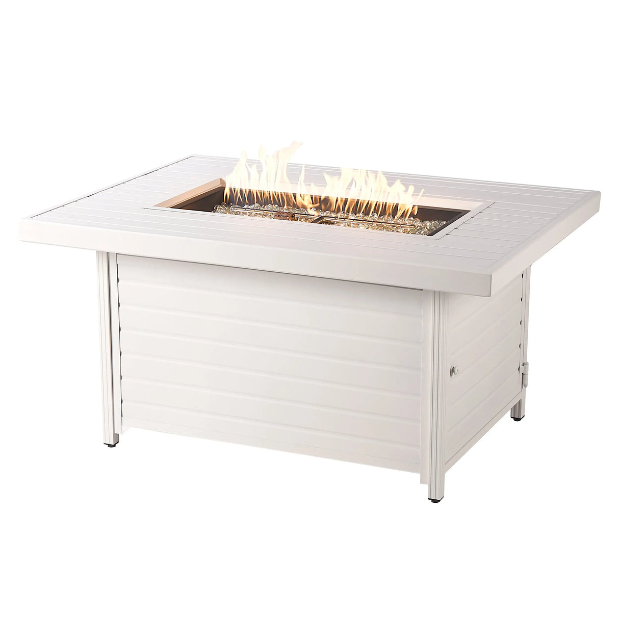 Aluminum 48-in Rectangular Propane Fire Table, Beads, Covers and Lid Sharicks