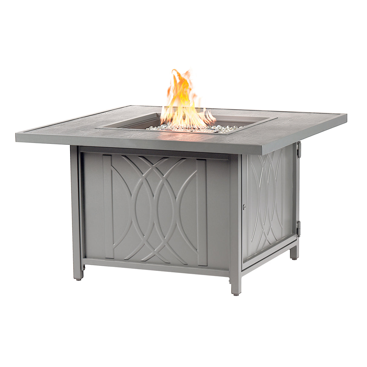 Aluminum 42-in Square Propane Fire Table with Beads, Covers and Lid Sharicks