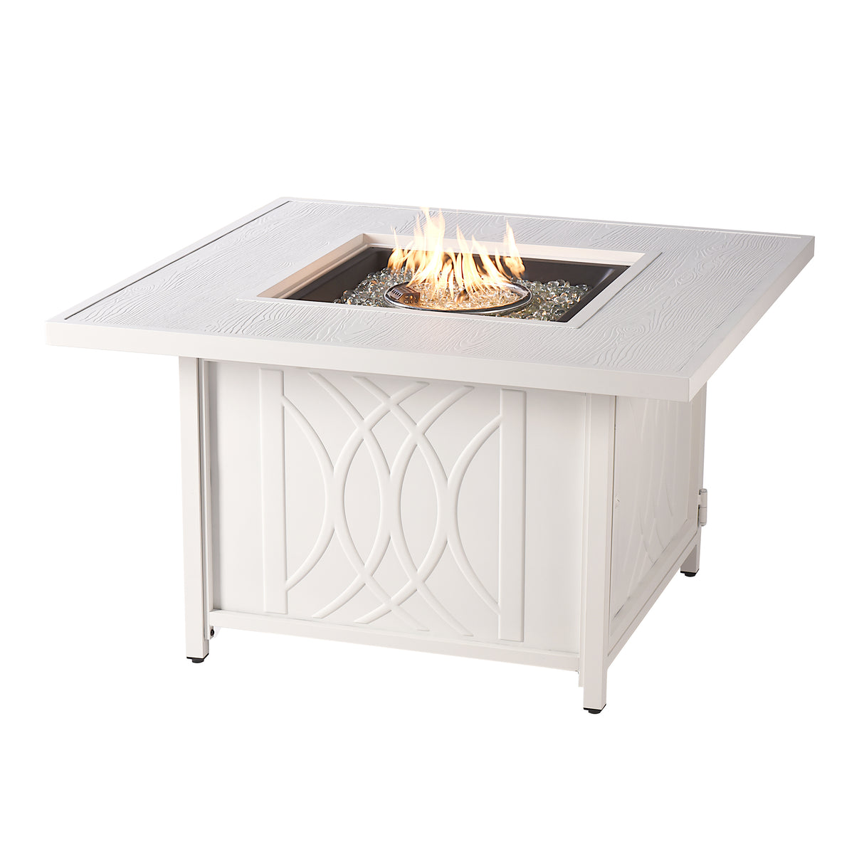 Aluminum 42-in Square Propane Fire Table with Beads, Covers and Lid Sharicks