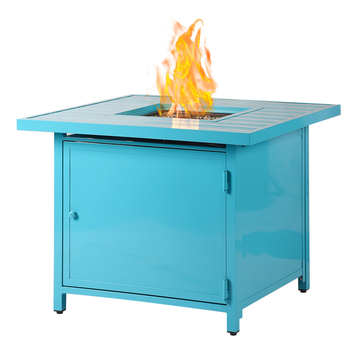 Aluminum 32-in Square Propane Fire Table with Beads, Covers and Lid Sharicks