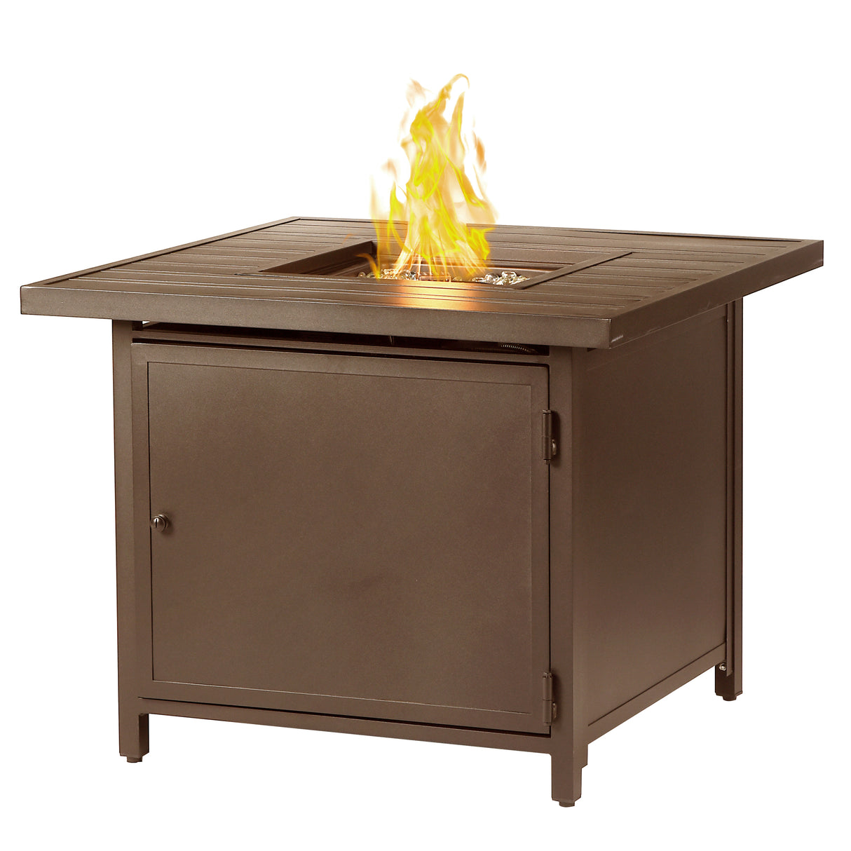 Aluminum 32-in Square Propane Fire Table with Beads, Covers and Lid Sharicks