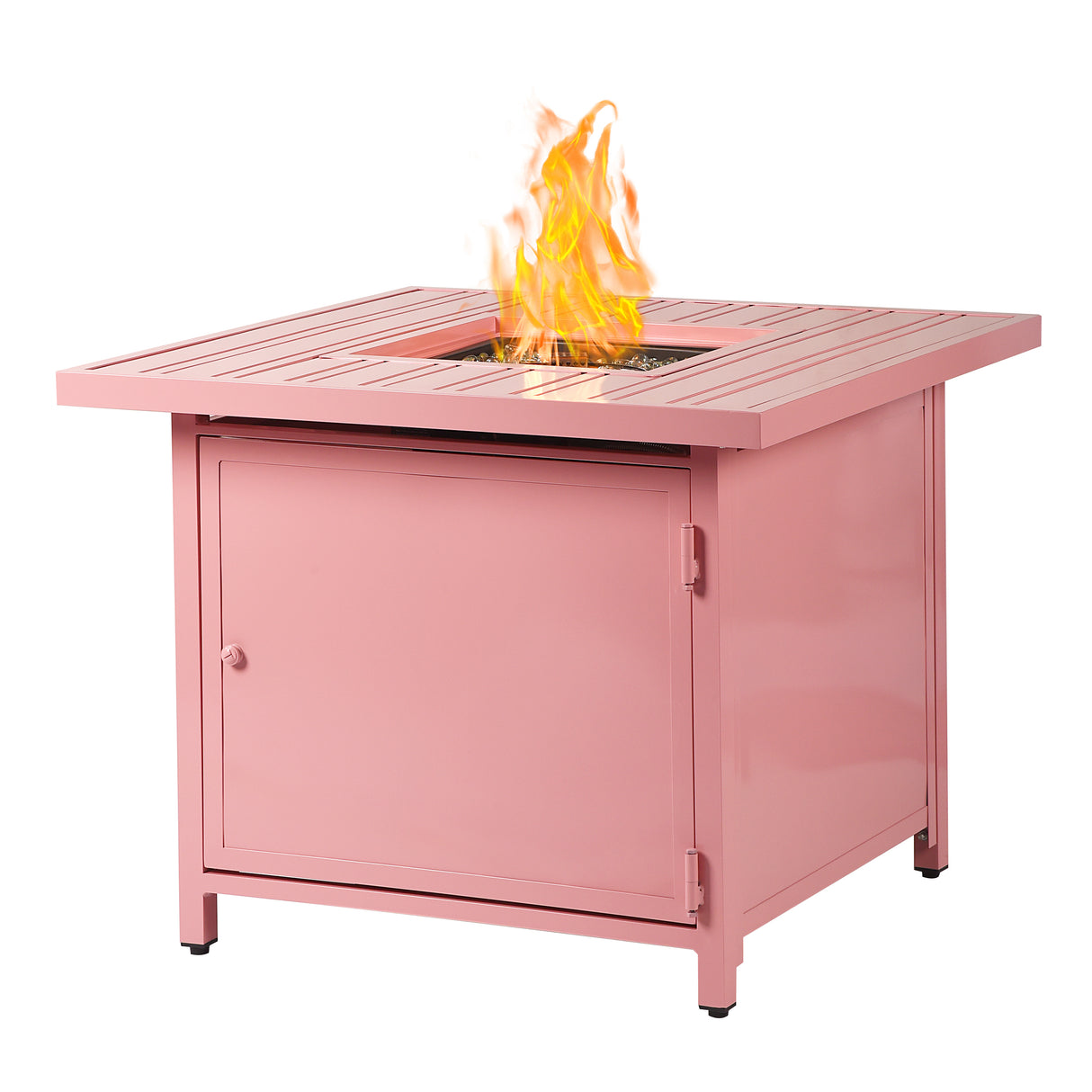 Aluminum 32-in Square Propane Fire Table with Beads, Covers and Lid Sharicks