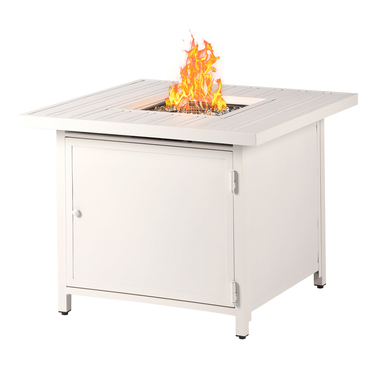 Aluminum 32-in Square Propane Fire Table with Beads, Covers and Lid Sharicks