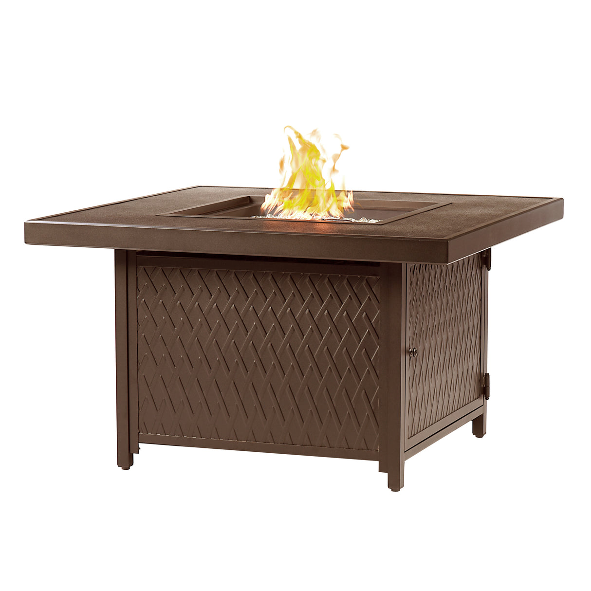 Aluminum 42-in Square Propane Fire Table with Beads, Covers and Lid Sharicks