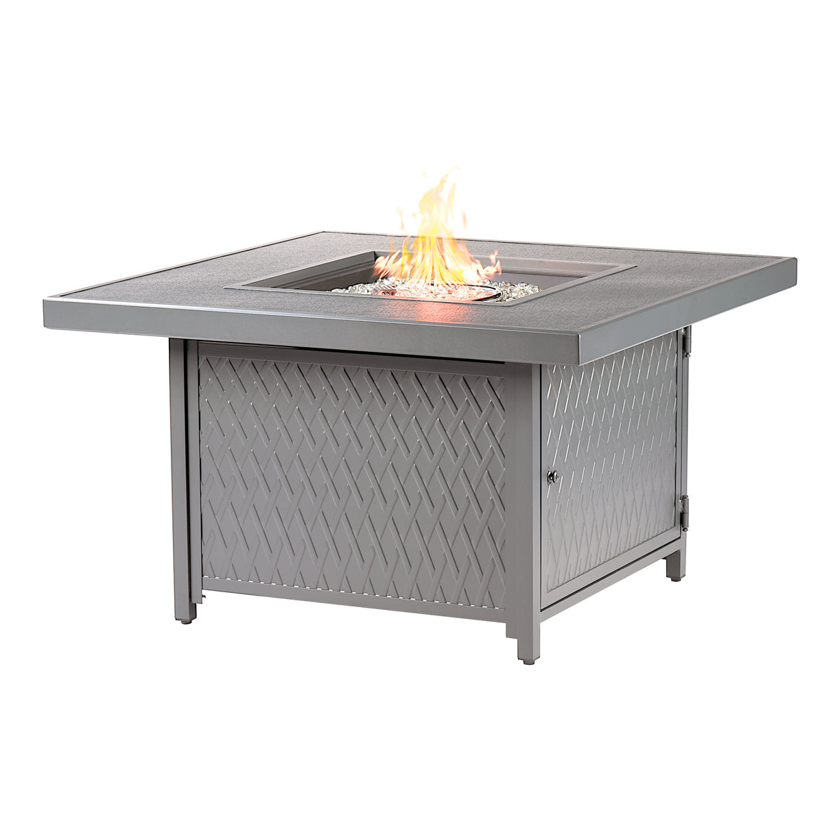 Aluminum 42-in Square Propane Fire Table with Beads, Covers and Lid Sharicks