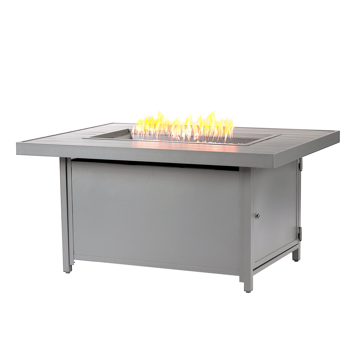 Aluminum 48-in Rectangular Propane Fire Table, Beads, Covers and Lid Sharicks