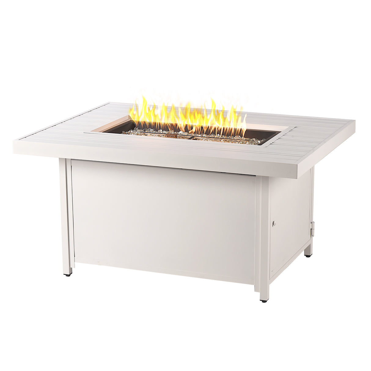 Aluminum 48-in Rectangular Propane Fire Table, Beads, Covers and Lid Sharicks