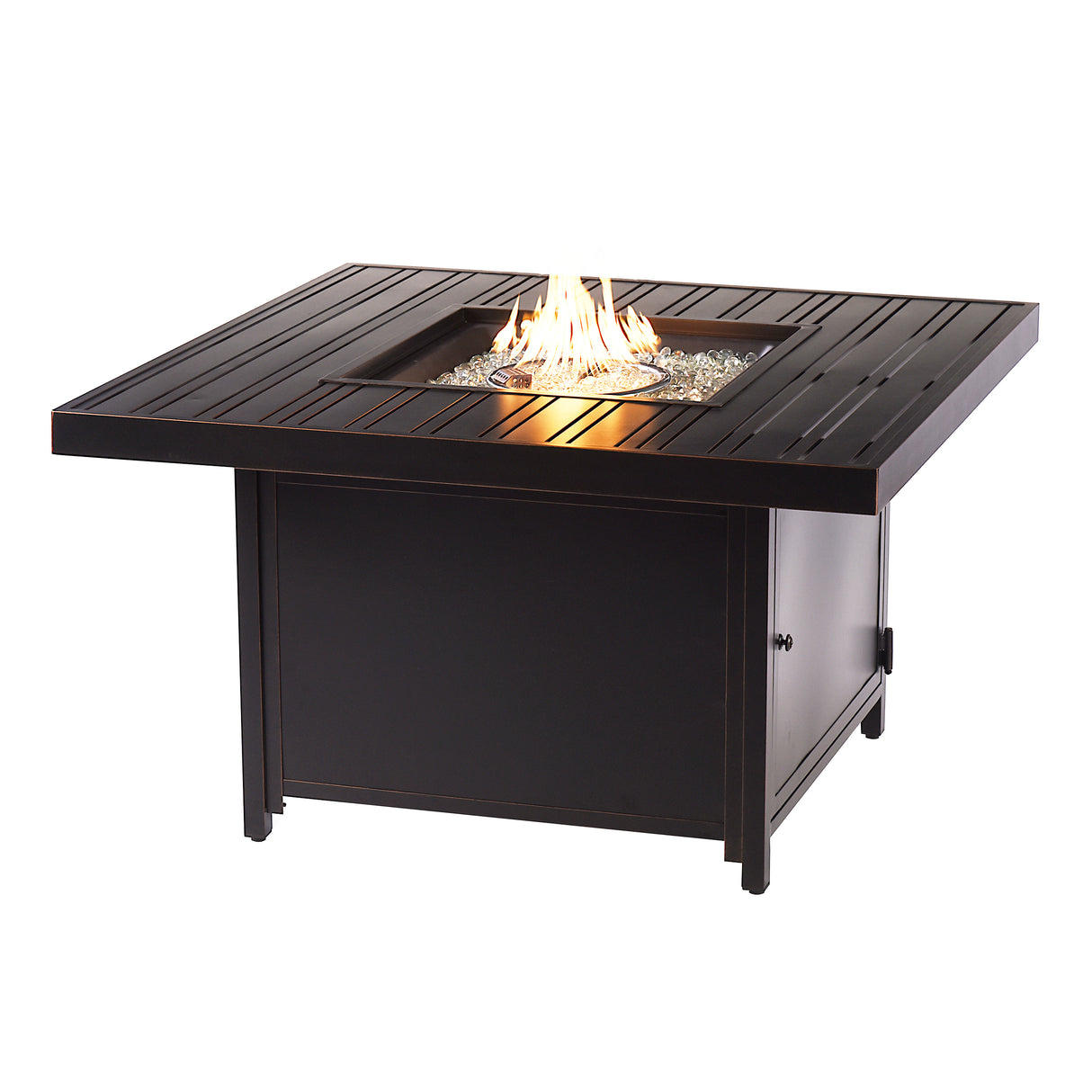 Aluminum 42-in Square Propane Fire Table with Beads, Covers and Lid Sharicks