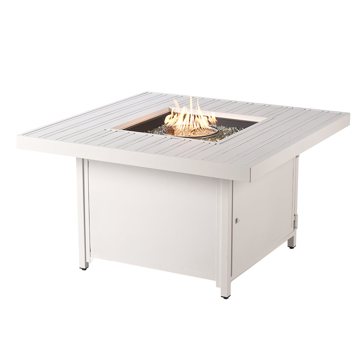 Aluminum 42-in Square Propane Fire Table with Beads, Covers and Lid Sharicks