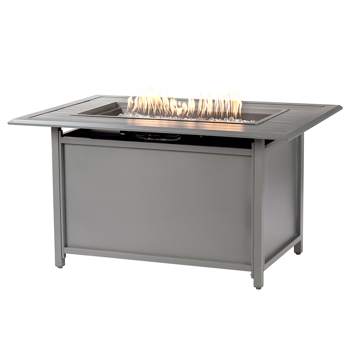 Aluminum 46-in Rectangular Propane Fire Table, Beads, Covers and Lid Sharicks