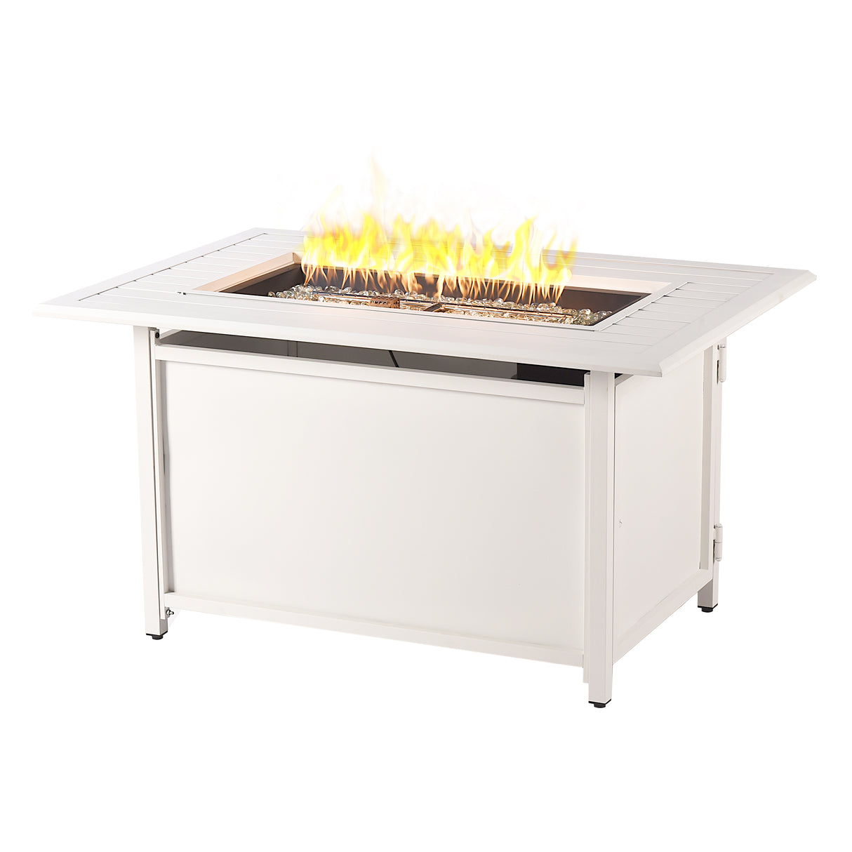 Aluminum 46-in Rectangular Propane Fire Table, Beads, Covers and Lid Sharicks