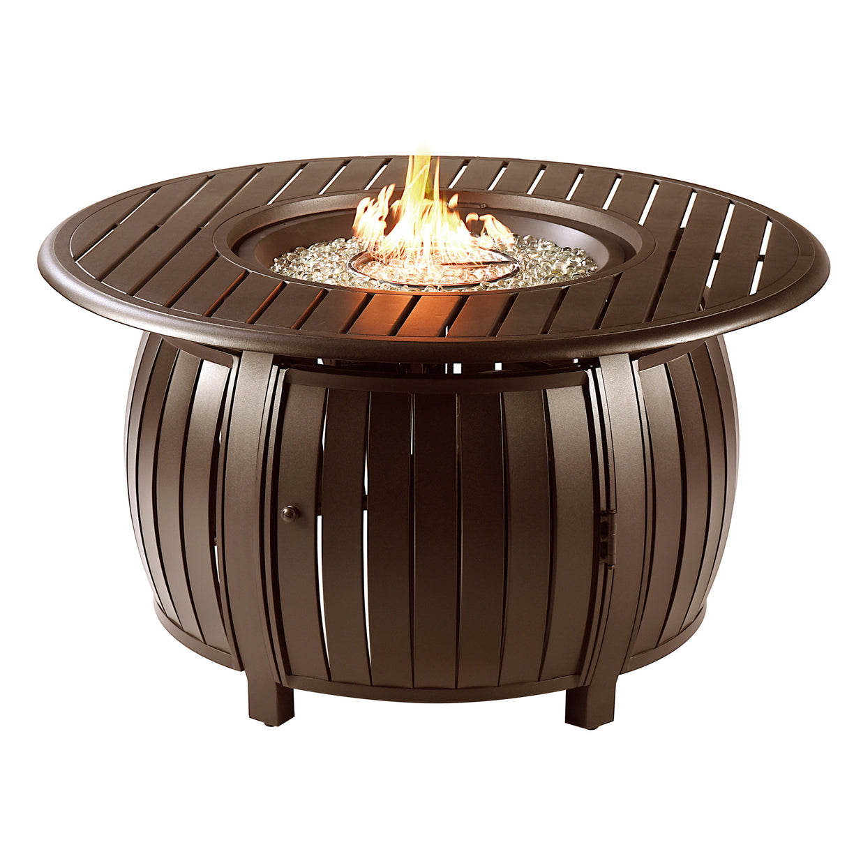 Aluminum 44-in Round Propane Fire Table with Beads, Covers and Lid Sharicks