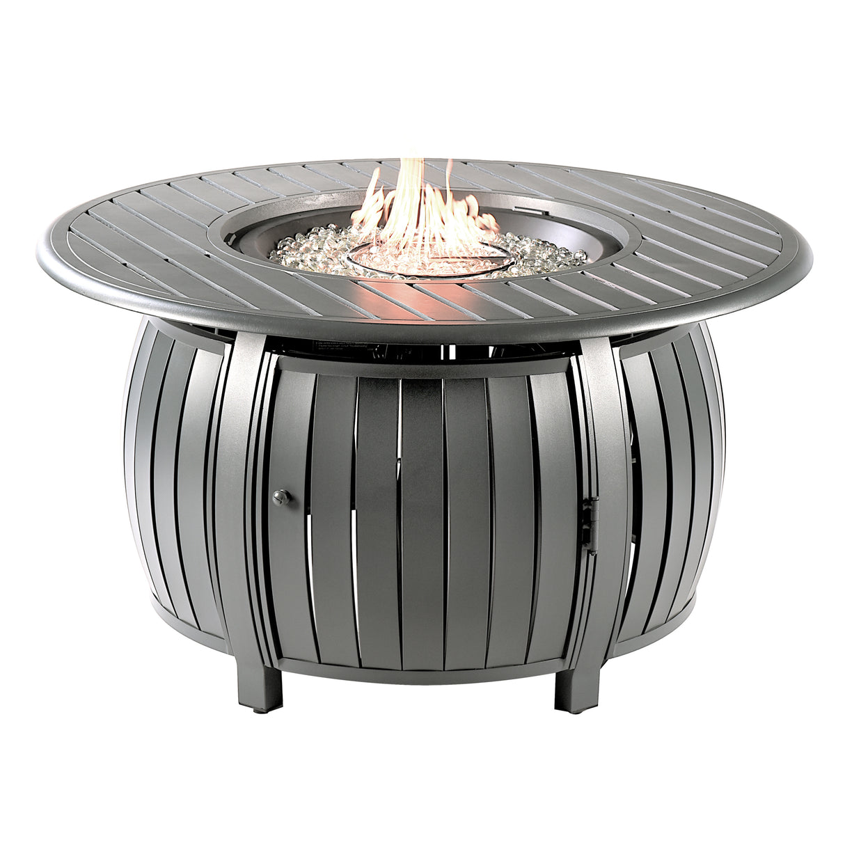 Aluminum 44-in Round Propane Fire Table with Beads, Covers and Lid Sharicks