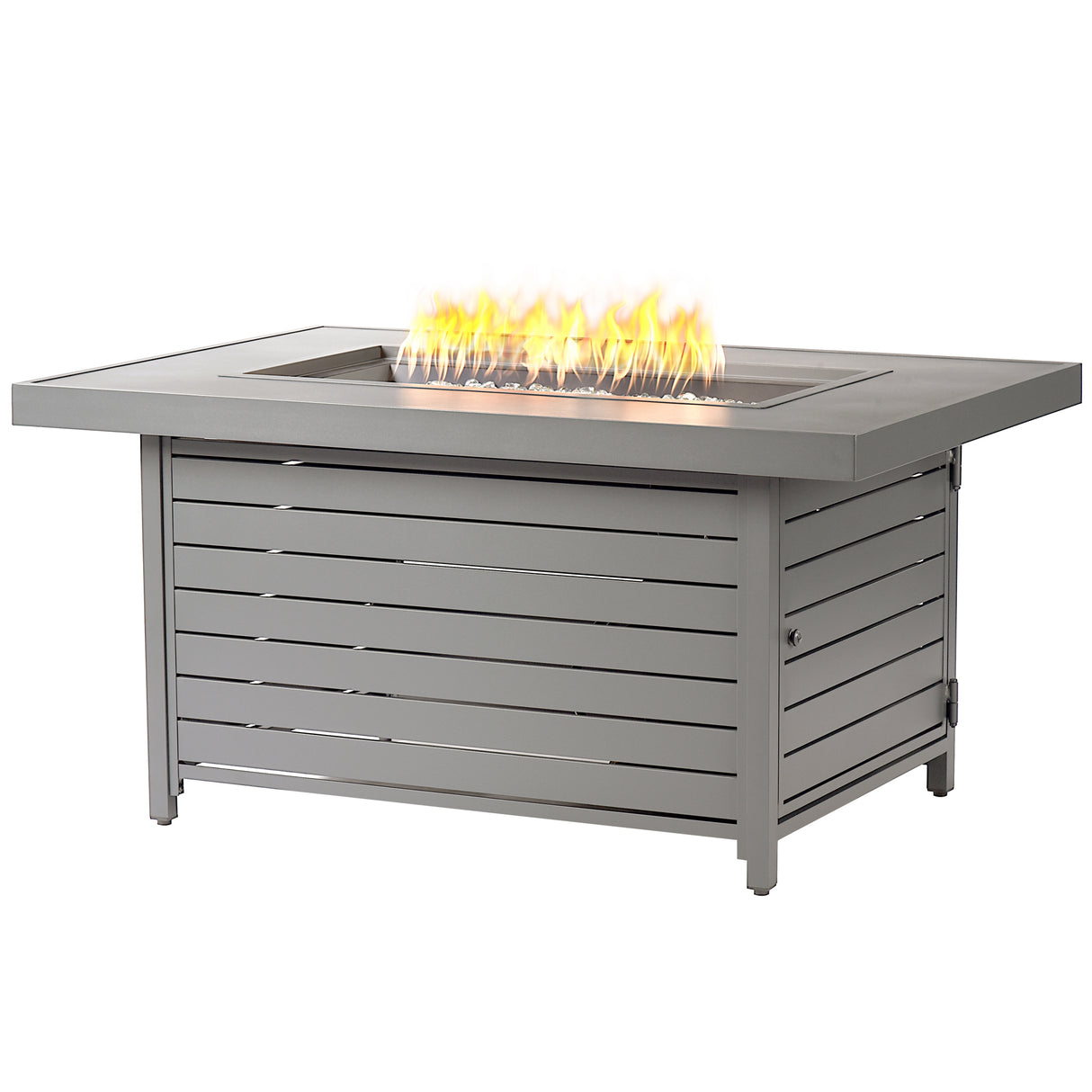 Aluminum 48-in Rectangular Propane Fire Table, Beads, Covers and Lid Sharicks