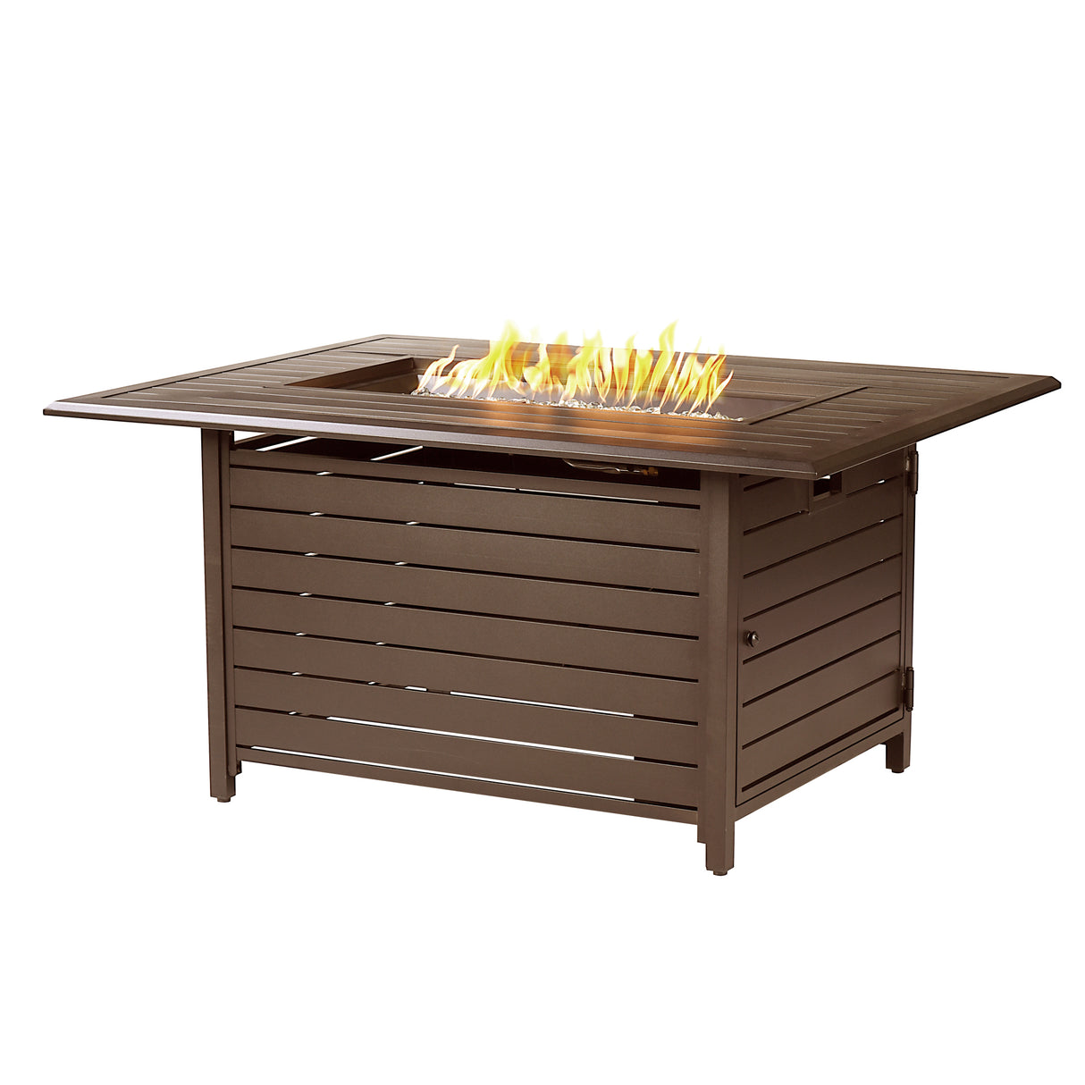 Aluminum 48-in Rectangular Propane Fire Table, Beads, Covers and Lid Sharicks