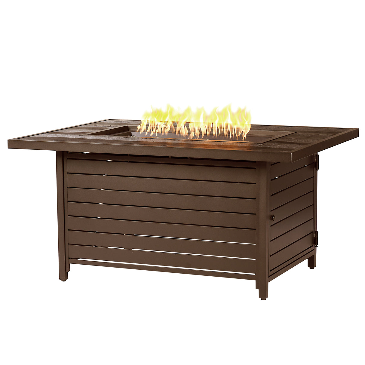 Aluminum 48-in Rectangular Propane Fire Table, Beads, Covers and Lid Sharicks