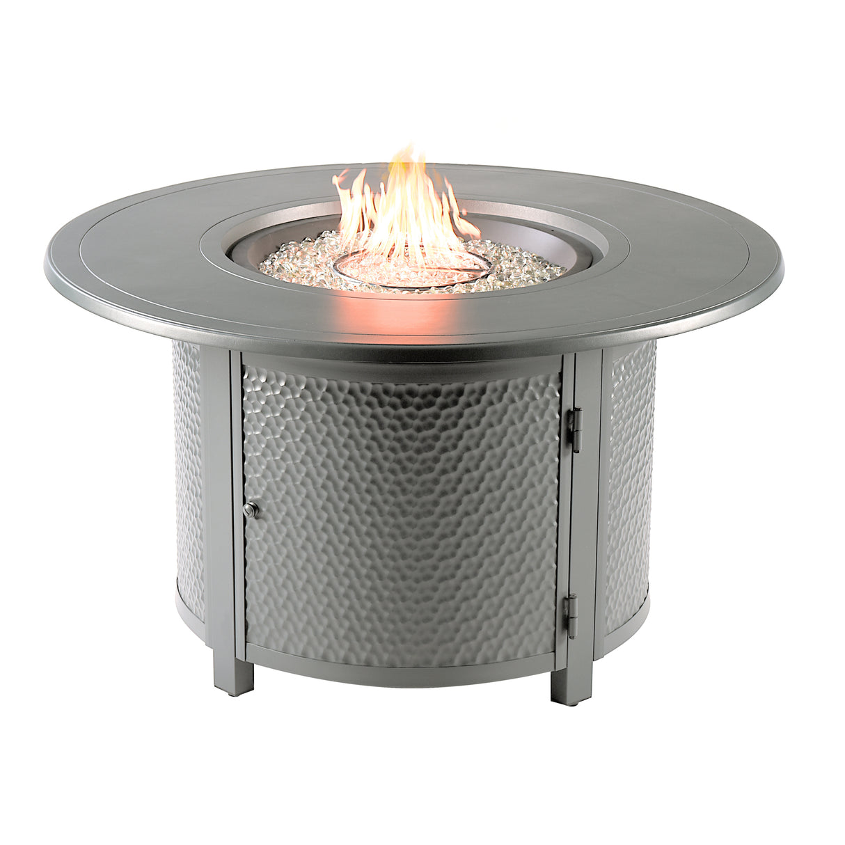 Aluminum 44-in Round Propane Fire Table with Beads, Covers and Lid Sharicks