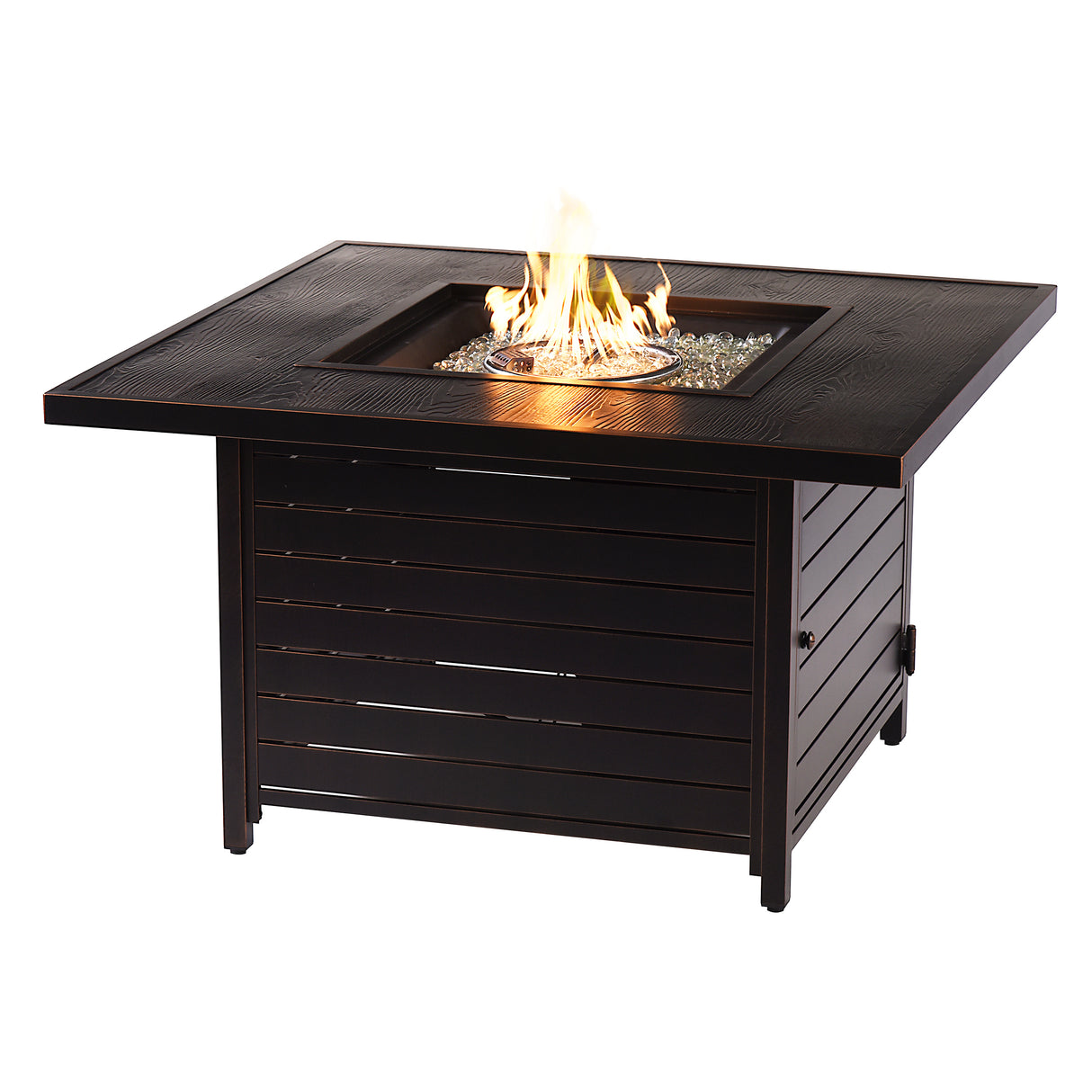 Aluminum 42-in Square Propane Fire Table with Beads, Covers and Lid Sharicks