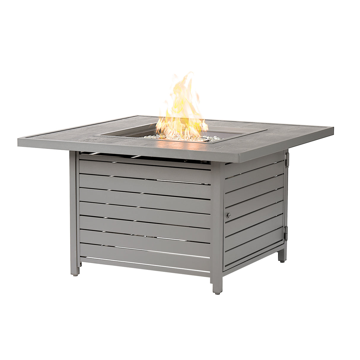 Aluminum 42-in Square Propane Fire Table with Beads, Covers and Lid Sharicks