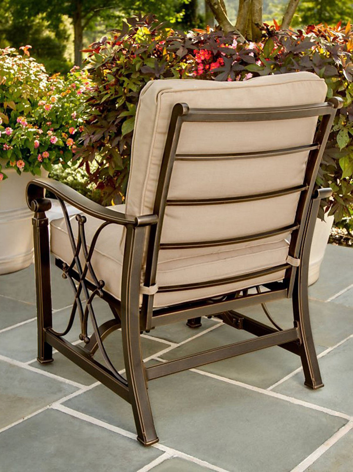 Aluminum Deep Seating Rocking Club Chairs in Antique Copper (set of 4) - Sharicks