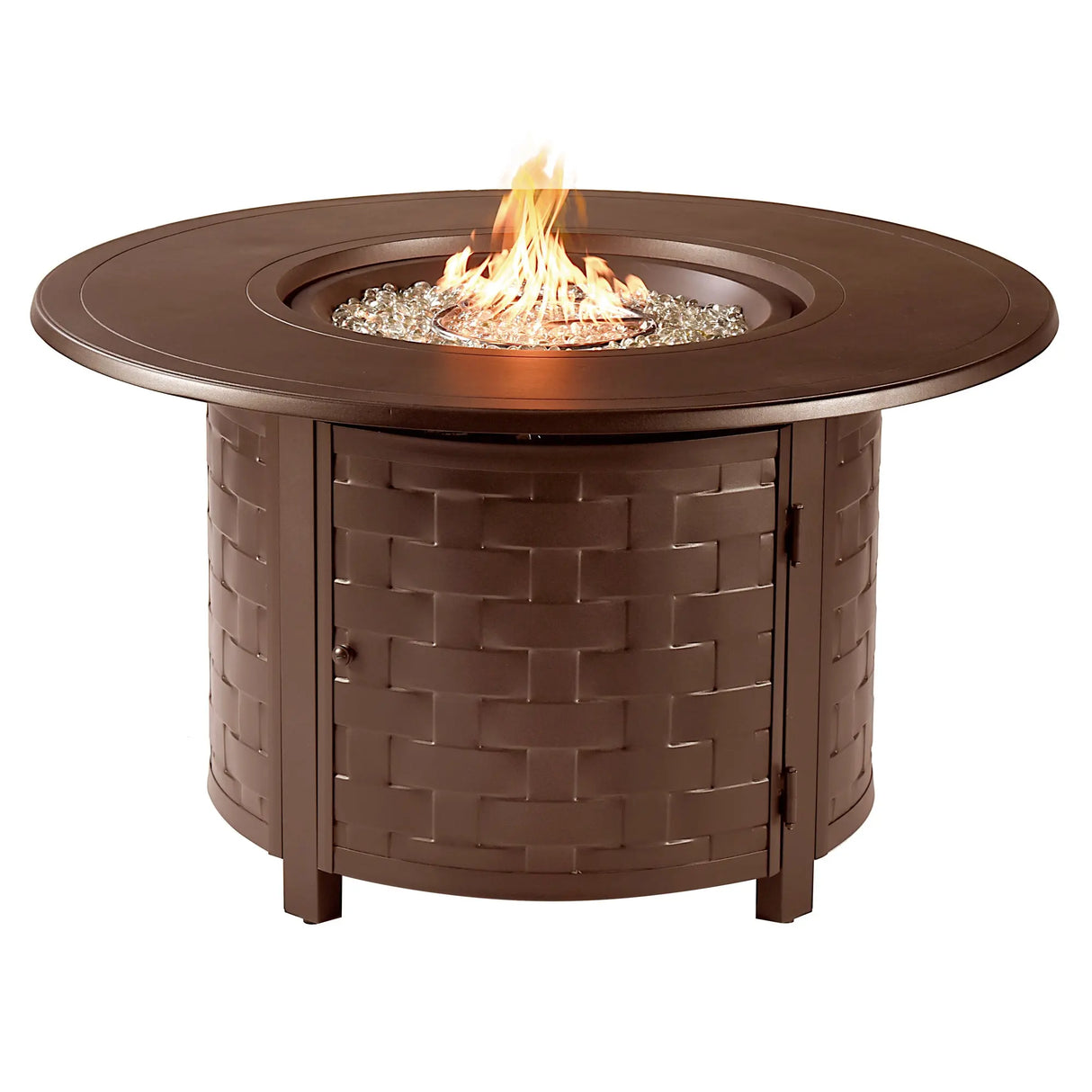 Aluminum 44-in Round Propane Fire Table with Beads, Covers and Lid Sharicks