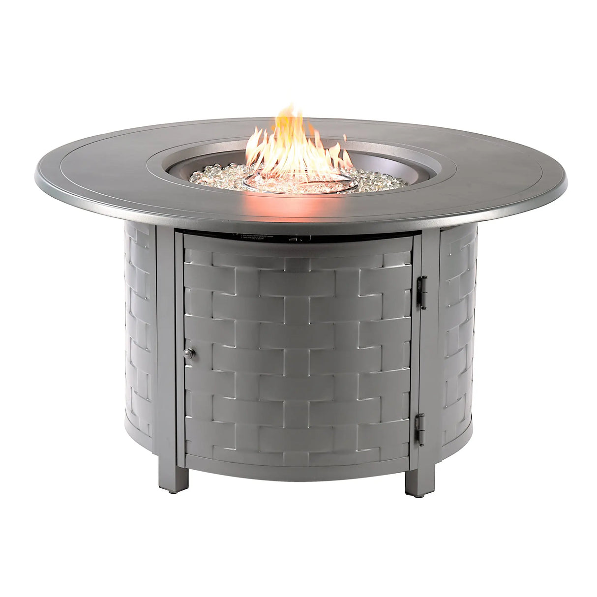 Aluminum 44-in Round Propane Fire Table with Beads, Covers and Lid Sharicks