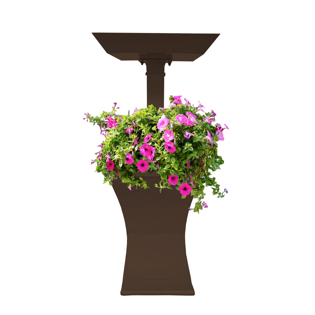 Modern Square Cast Aluminum 40-in Bird Bath and Planter Vase Combo Sharicks