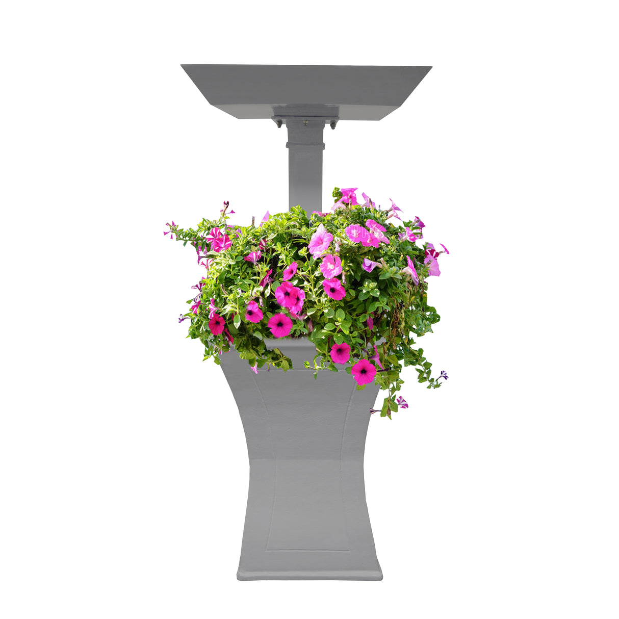 Modern Square Cast Aluminum 40-in Bird Bath and Planter Vase Combo Sharicks