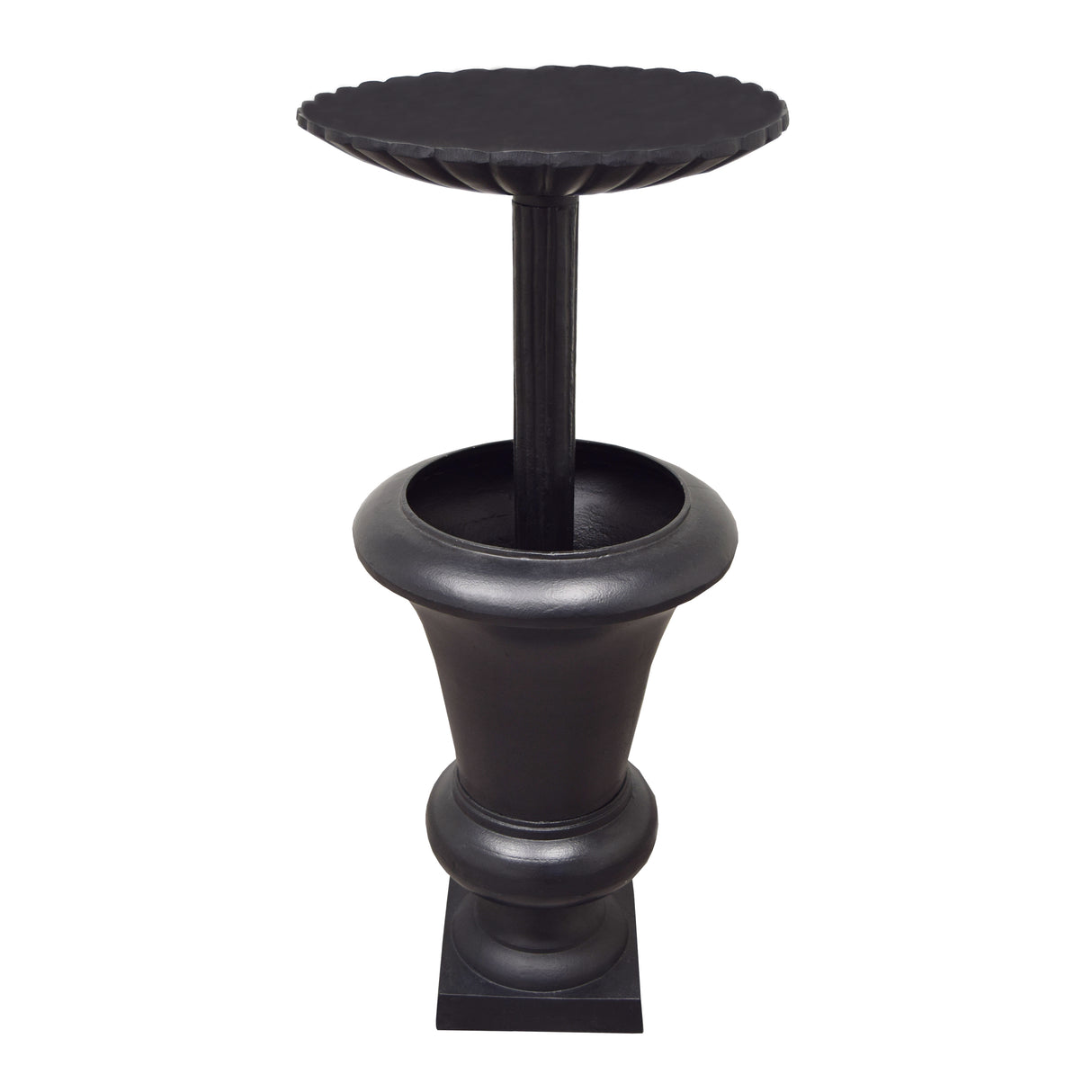 Ornate Round Cast Aluminum Metal 40-in Bird Bath Planter Vase Combo Sharicks