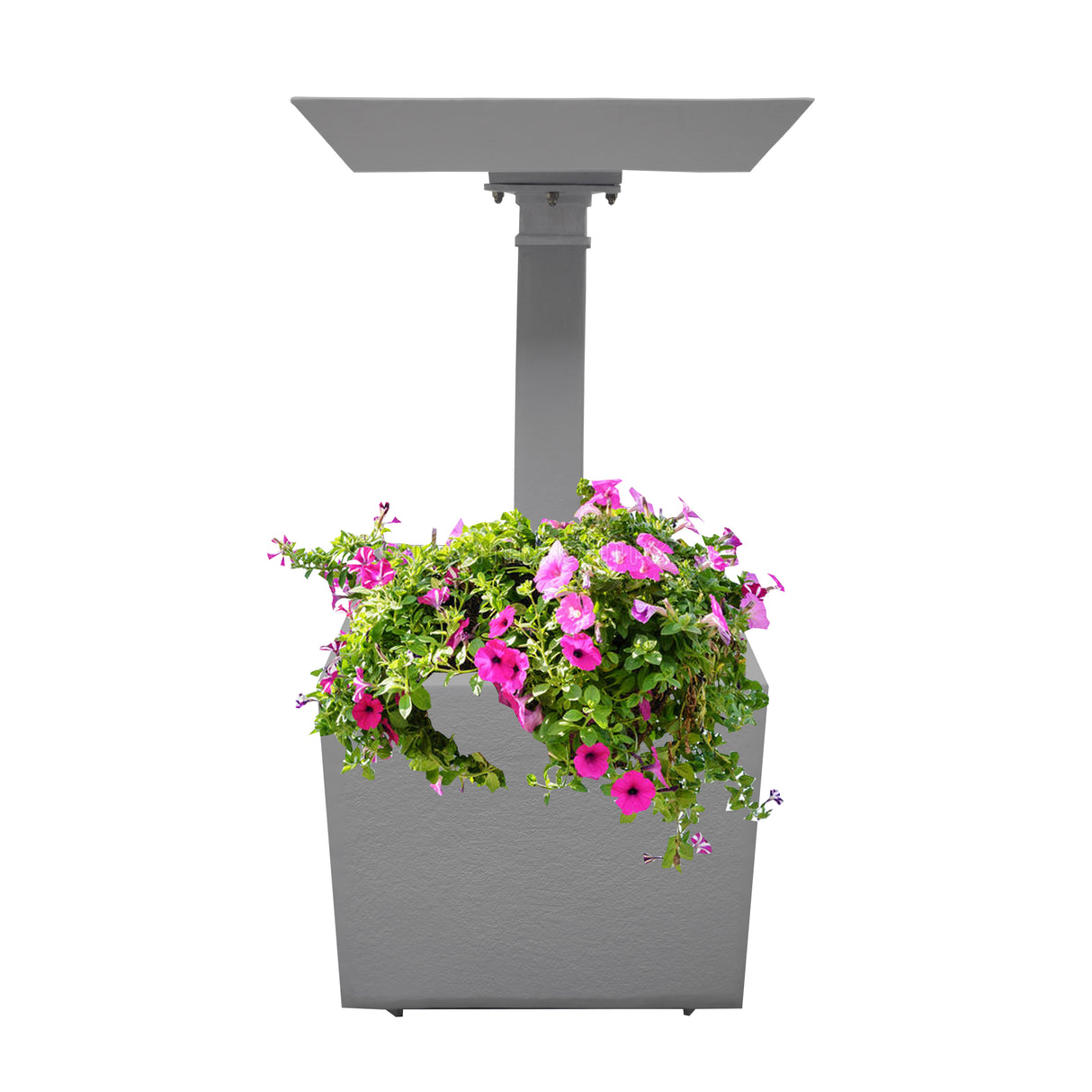 Modern Square Cast Aluminum 35-in Bird Bath and Planter Vase Combo Sharicks