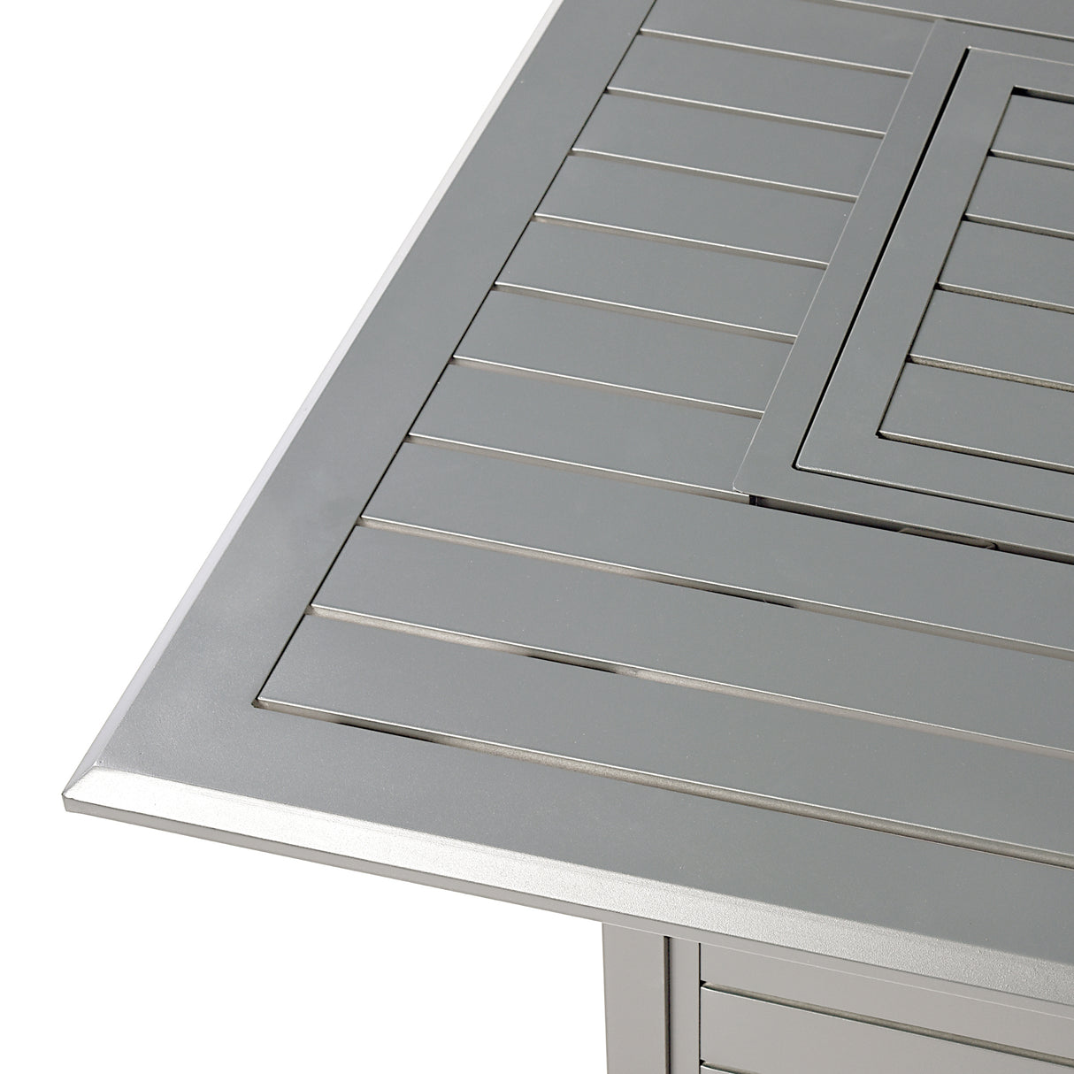 Aluminum 48-in Rectangular Propane Fire Table, Beads, Covers and Lid Sharicks