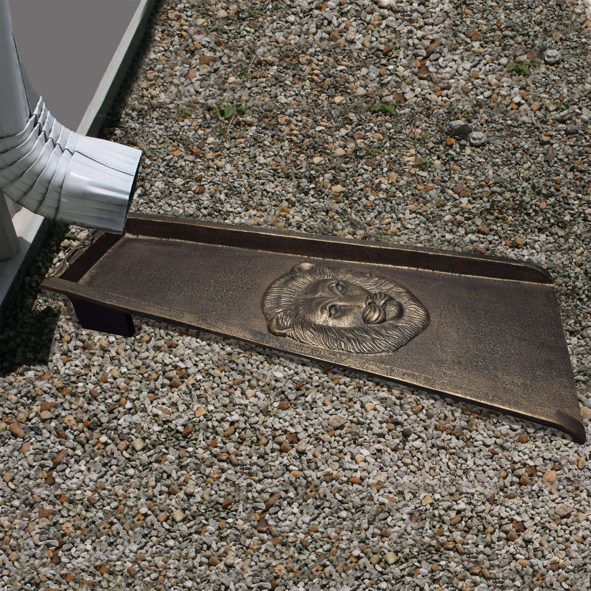 Bronze Lion 24-in Cast Aluminum Downspout Gutter Splash Block Sharicks