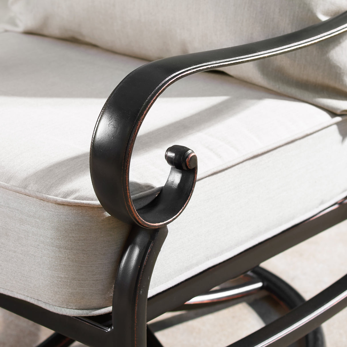 Aluminum 42-in Square Patio Fire Table Set with Swivel Rocking Chairs - Sharicks