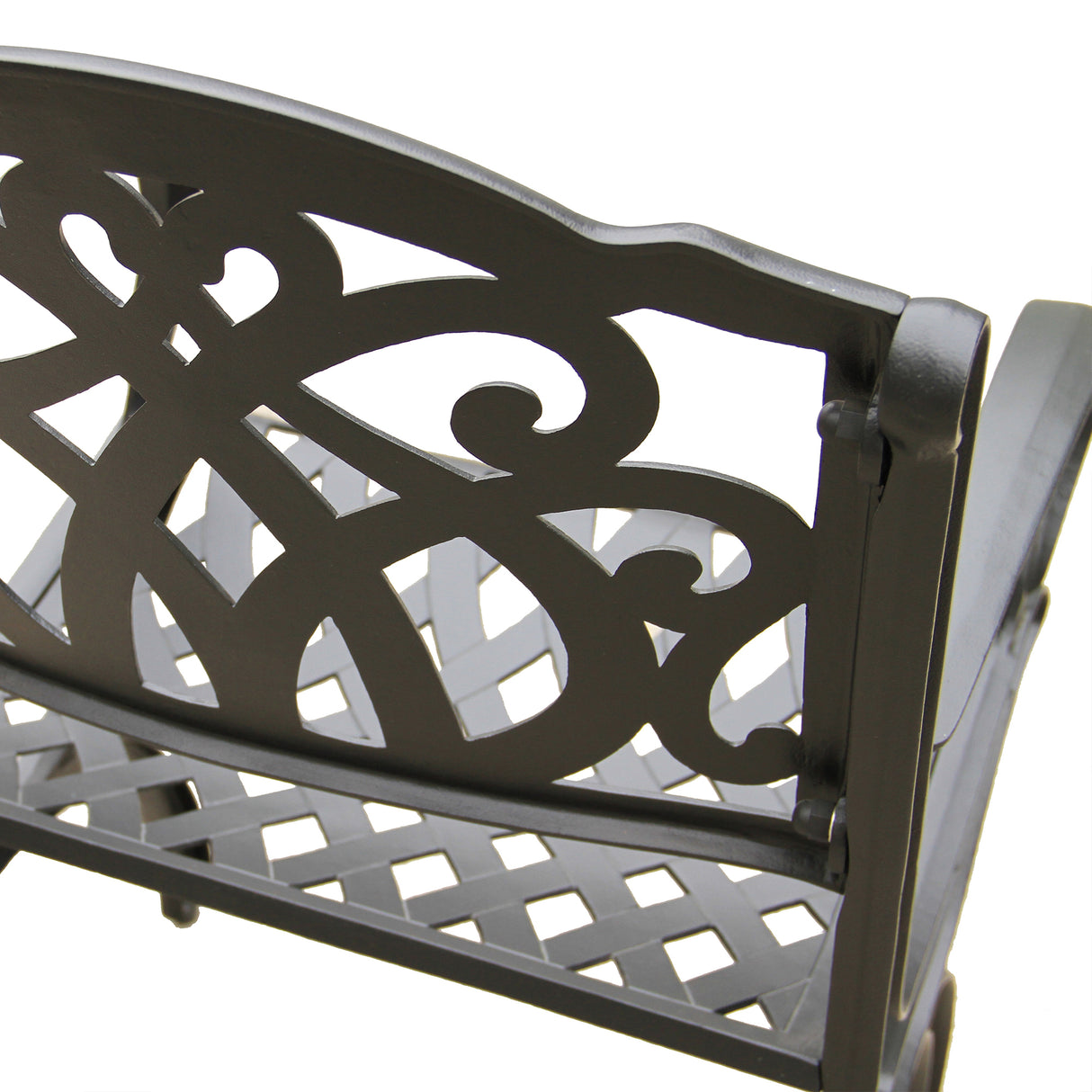 Outdoor Aluminum 7pc Black Rectangular Patio Dining Set and Six Chairs - Sharicks