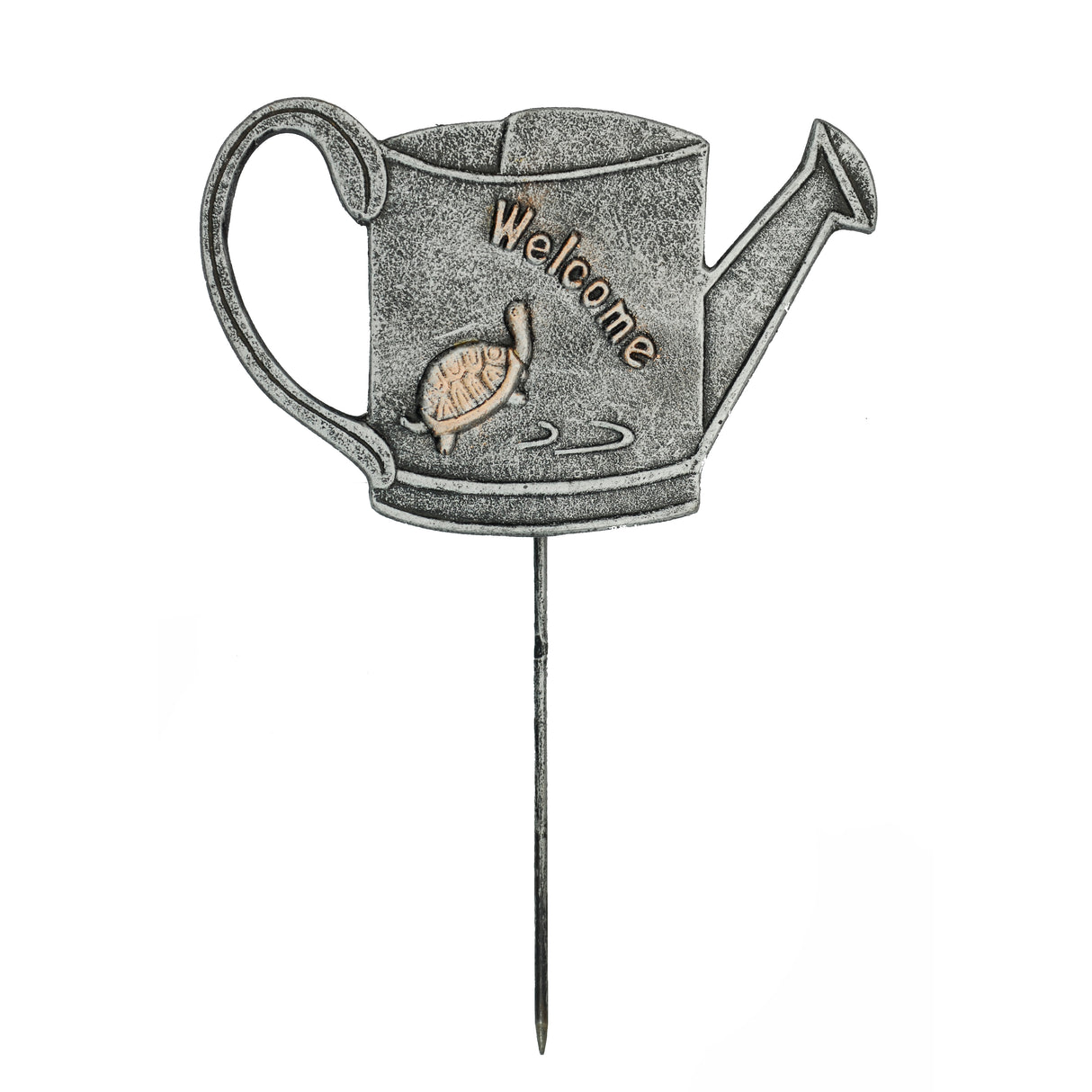 Antique Pewter Metal Garden Marker Welcome Turtle - Sharicks