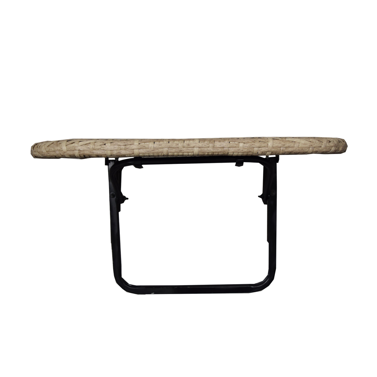 Tan Wicker Foldable Patio Balcony Table with Adjustable Clamps Sharicks