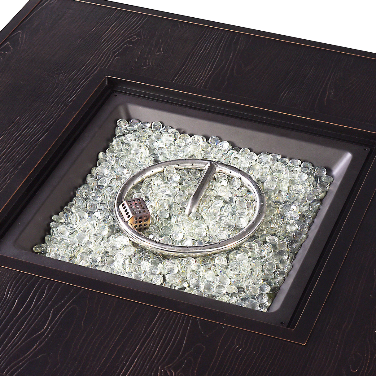 Aluminum 42-in Square Propane Fire Table with Beads, Covers and Lid Sharicks