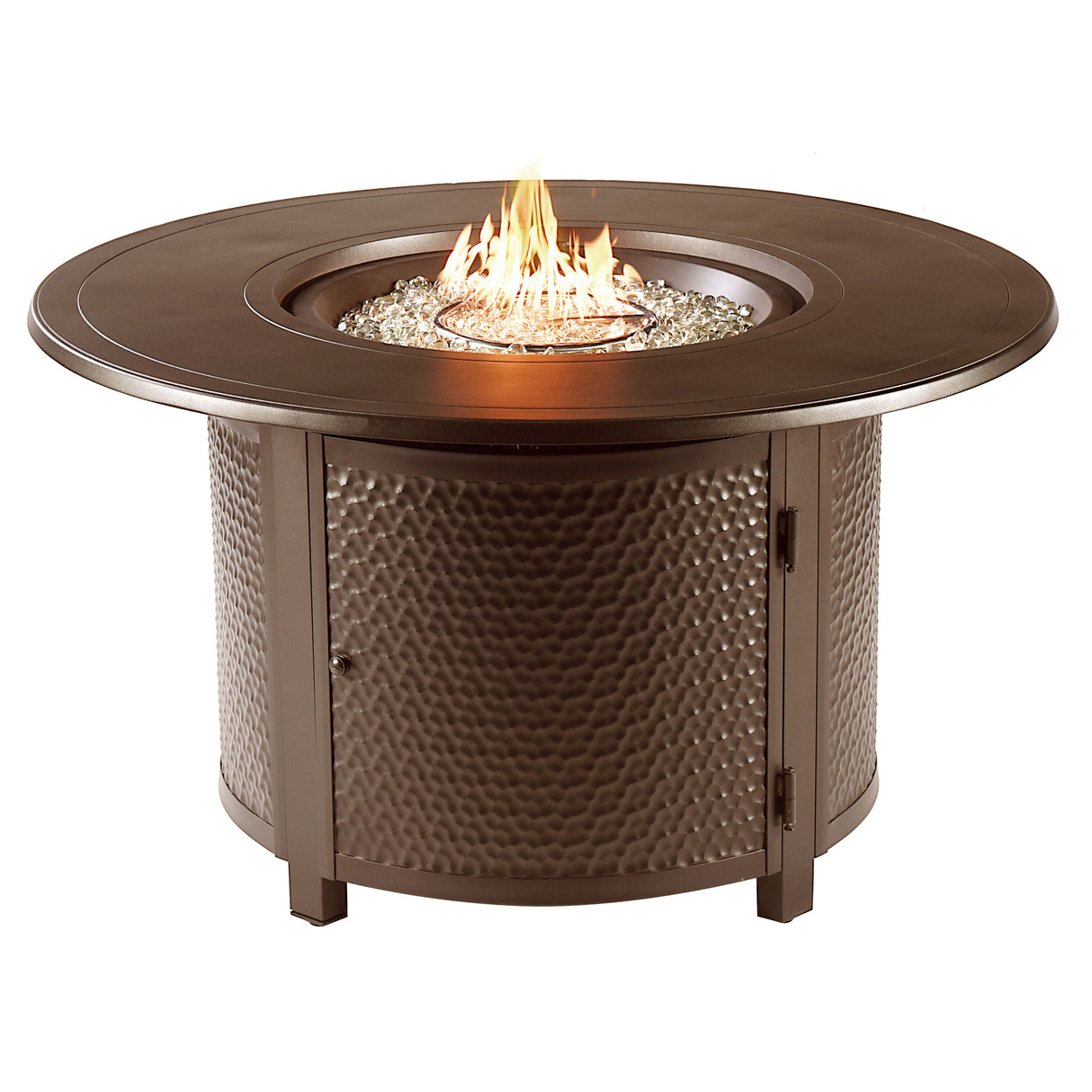 Aluminum 44-in Round Propane Fire Table with Beads, Covers and Lid Sharicks
