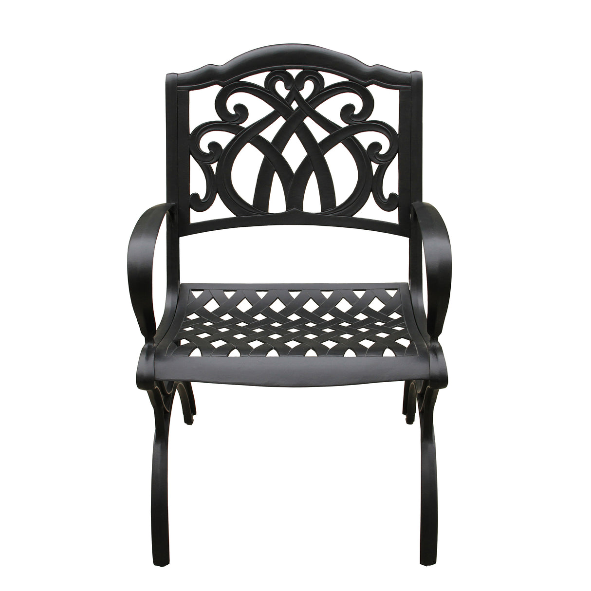 Ornate Traditional Outdoor Cast Aluminum Patio Dining Chair Sharicks